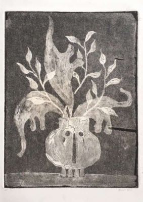 Still Life with Skull Vase & Elephant
Edition of 50 collagraphs of which 24 were hand signed and numbered.
