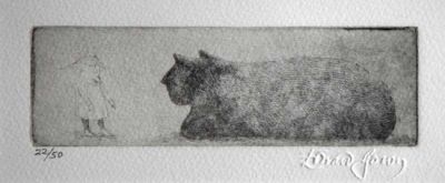 A Spectral Child Appears Before the Big Cat
Edition of 50 numbered. Printed posthumously.
