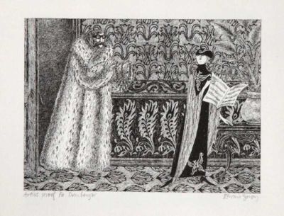 Caviglia and the Duke of Whaup (The Blue Aspic)
Edition of 125 signed and numbered. Serigraph printed in 1975 by Domberger for Diogenes Verlag.
