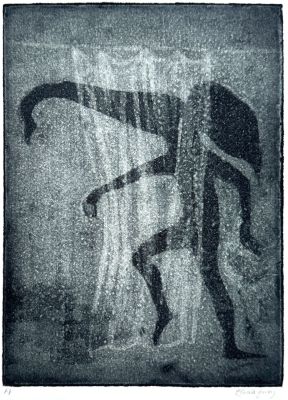 Elefantomas 6
Edition of 26 signed, lettered collagraphs. Ten further  reverse image prints were pulled.
1986
