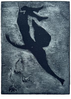 Elefantomas 7
Edition of 26 signed, lettered collagraphs. Ten further  reverse image prints were pulled.
1986
